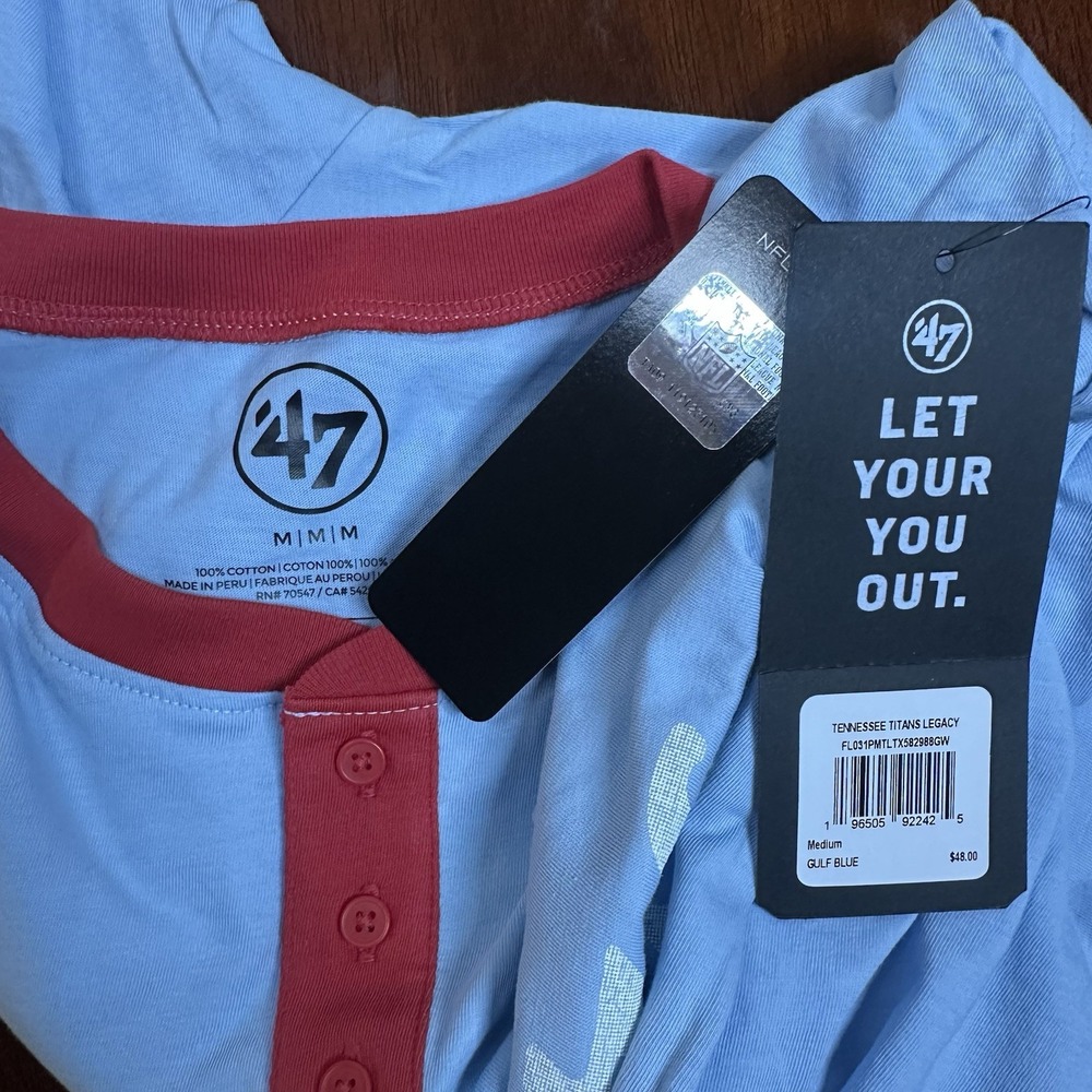 Retro '47 Brand Houston Oilers T Shirt Men's Medium NWT Blue Graphic Print $48 - Picture 4 of 7